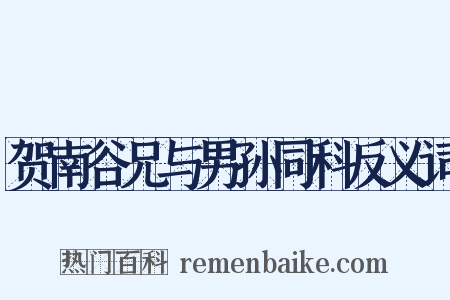 贺南谷兄与男孙同科反义词是什么意思的图片